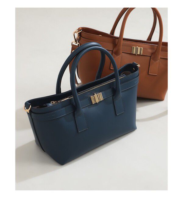 BEAMS SELECTION for WOMEN「【別注】GIANNI NOTARO / クロア付き 2ハンドル バッグ」|トートバッグ|BLUE_NAVY