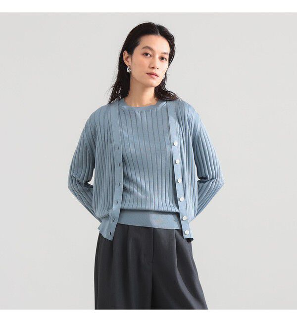 BEAMS SELECTION for WOMEN「SLOANE / 18ゲージ シルク Vネック カーディガン」|ニット・セーター|
