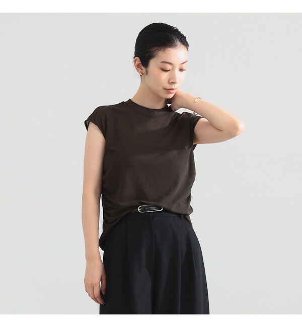 Demi-Luxe BEAMS 「トリアセ サイドギャザー ブラウス」|Tシャツ・カットソー|OLIVE