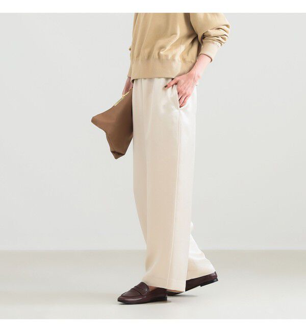 Demi-Luxe BEAMS 「【10/15 新規値下げ】アセテート バックサテン パンツ」|チノ|BEIGE