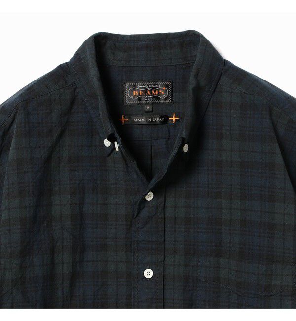 BEAMS PLUS「BEAMS PLUS / インディゴチェック ボタンダウンシャツ」|シャツ・ブラウス|