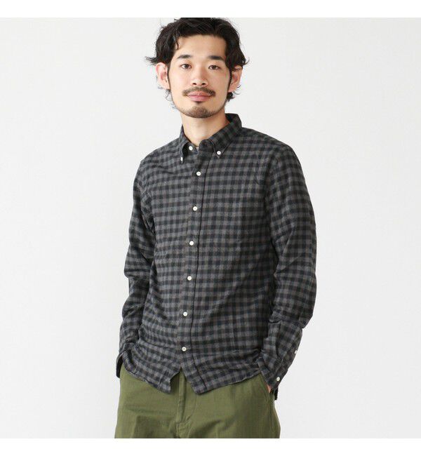 BEAMS PLUS「BEAMS PLUS / シャギーギンガムチェック ボタンダウンシャツ」|シャツ・ブラウス|