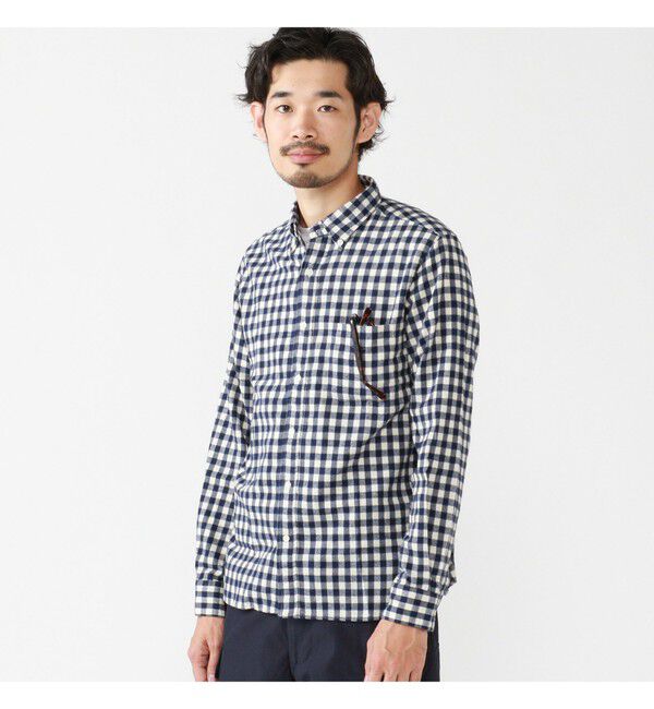 BEAMS PLUS「BEAMS PLUS / シャギーギンガムチェック ボタンダウンシャツ」|シャツ・ブラウス|