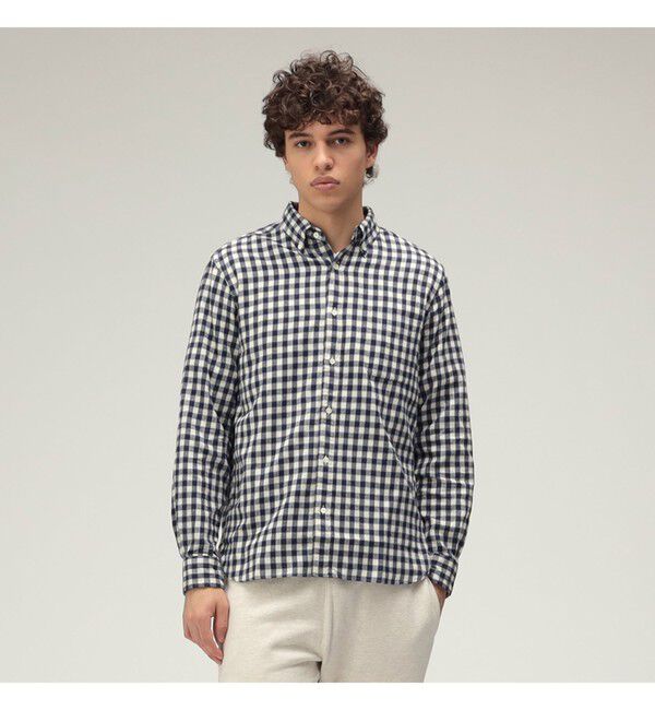 BEAMS PLUS「BEAMS PLUS / シャギーギンガムチェック ボタンダウンシャツ」|シャツ・ブラウス|