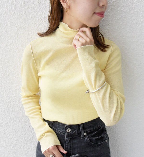 SHIPS for women「〈手洗い可能〉ドライタッチ リブ タートル」|Tシャツ・カットソー|イエロー