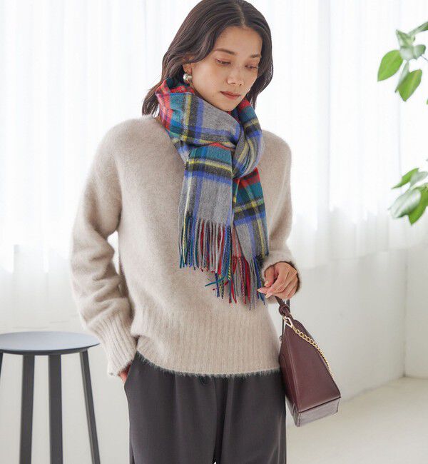 SHIPS for women「《一部予約》チェック カシミヤ ストール」|ストール|