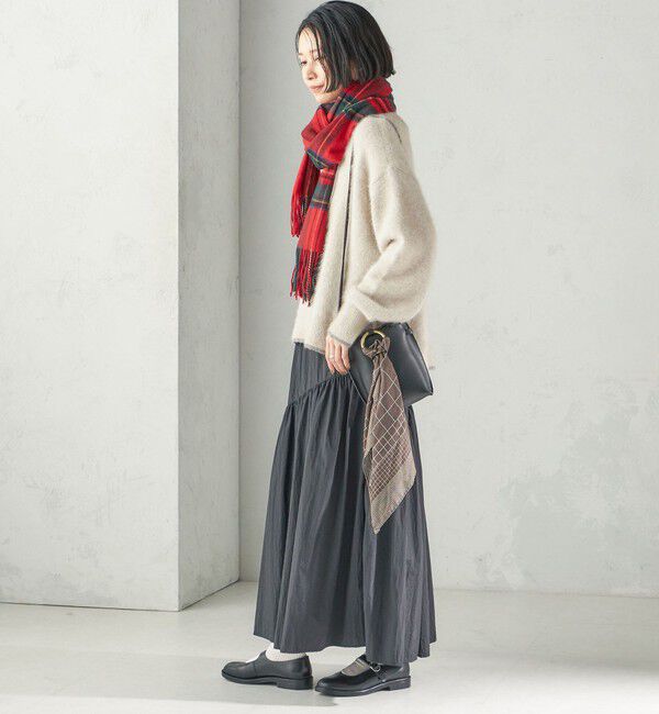 SHIPS for women「《一部予約》チェック カシミヤ ストール」|ストール|