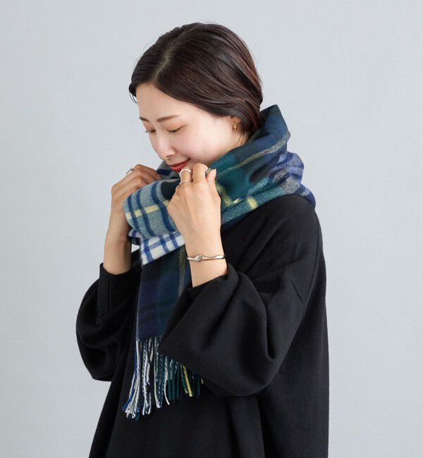 SHIPS for women「《一部予約》チェック カシミヤ ストール」|ストール|