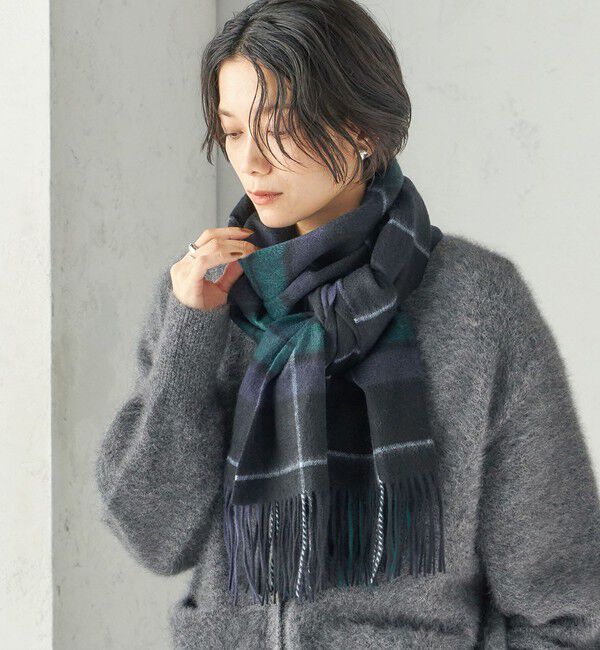 SHIPS for women「《一部予約》チェック カシミヤ ストール」|ストール|