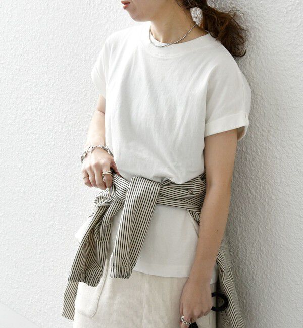 SHIPS any「〈抗菌防臭/洗濯機可能〉USAコットン フレンチスリーブ TEE」|Tシャツ・カットソー|