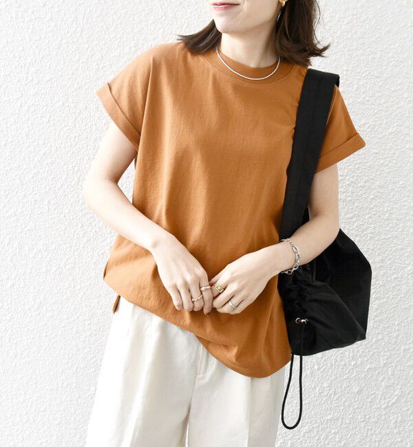 SHIPS any「〈抗菌防臭/洗濯機可能〉USAコットン フレンチスリーブ TEE」|Tシャツ・カットソー|