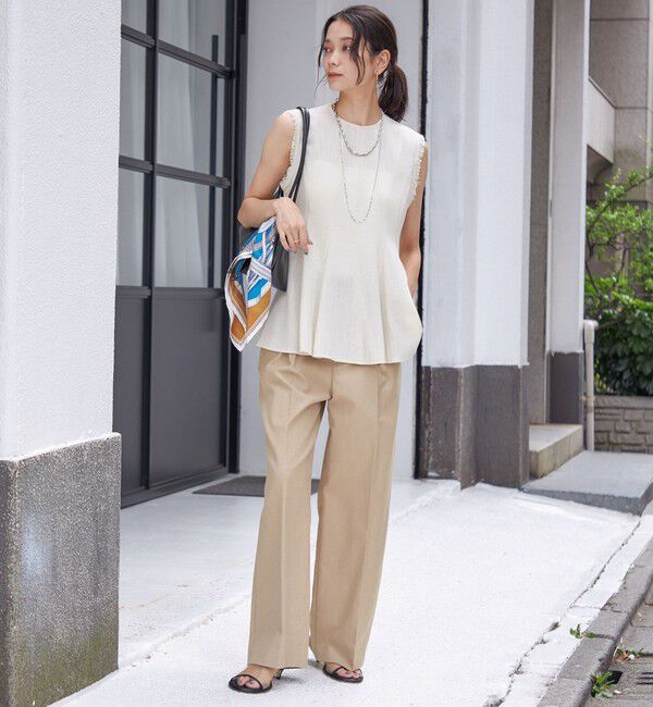 SHIPS for women「〈手洗い可能 〉ドライオックス フロント タック ストレート パンツ 25SS」|その他|