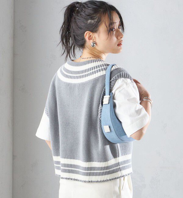 SHIPS for women「【SHIPS別注】WRAPINKNOT:〈手洗い可能〉チルデン ニット ベスト」|ベスト・ジレ|
