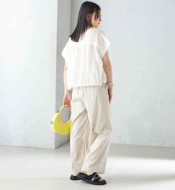 SHIPS for women「〈手洗い可能〉ストレッチ リネン ベアトップ サロペット」|ワンピース|