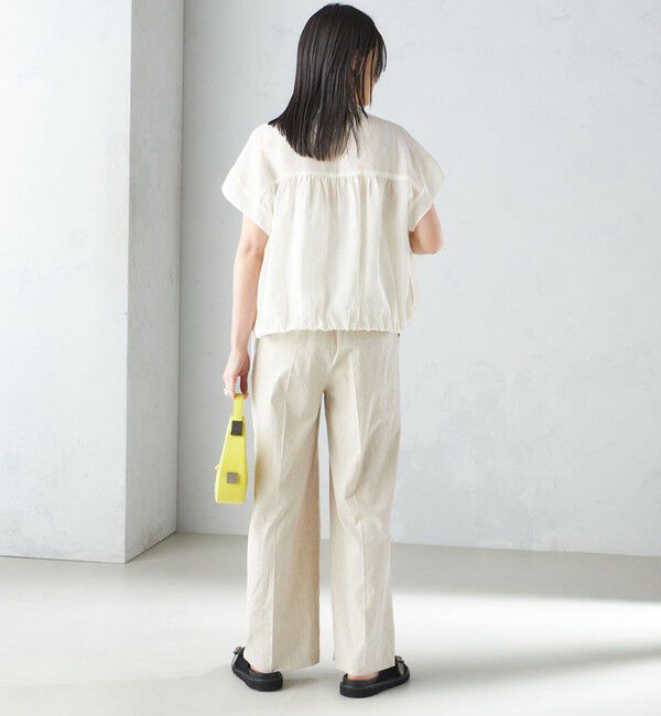 SHIPS for women「〈手洗い可能〉ストレッチ リネン ベアトップ サロペット」|ワンピース|