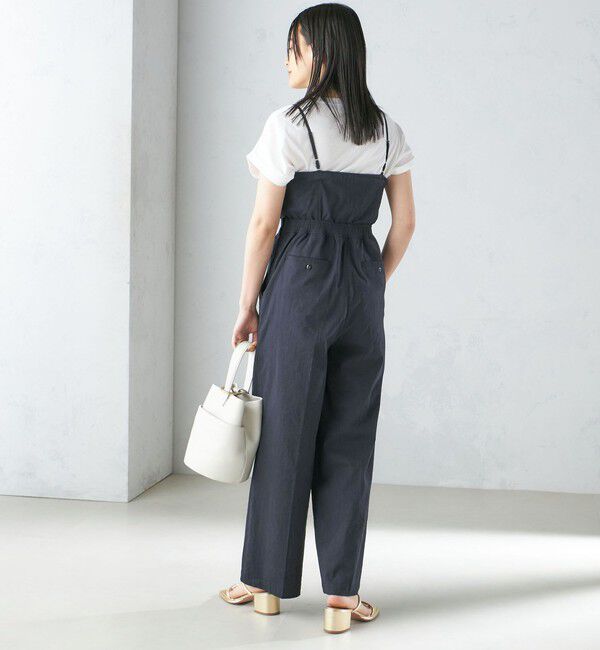 SHIPS for women「〈手洗い可能〉ストレッチ リネン ベアトップ サロペット」|ワンピース|