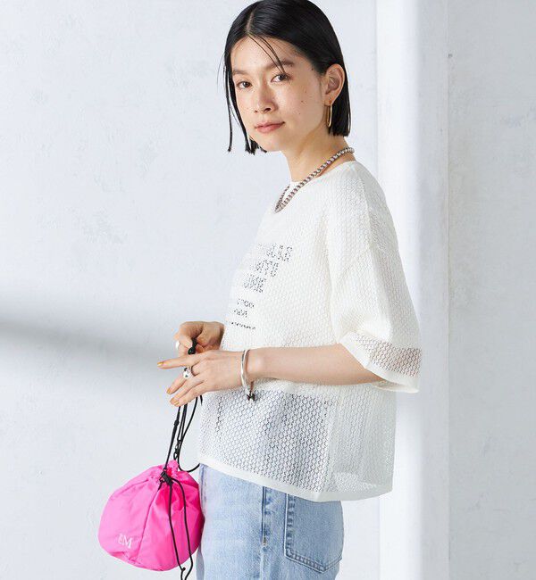 SHIPS for women「〈手洗い可能〉メッシュ編 半袖 ニット プルオーバー」|ニット・セーター|