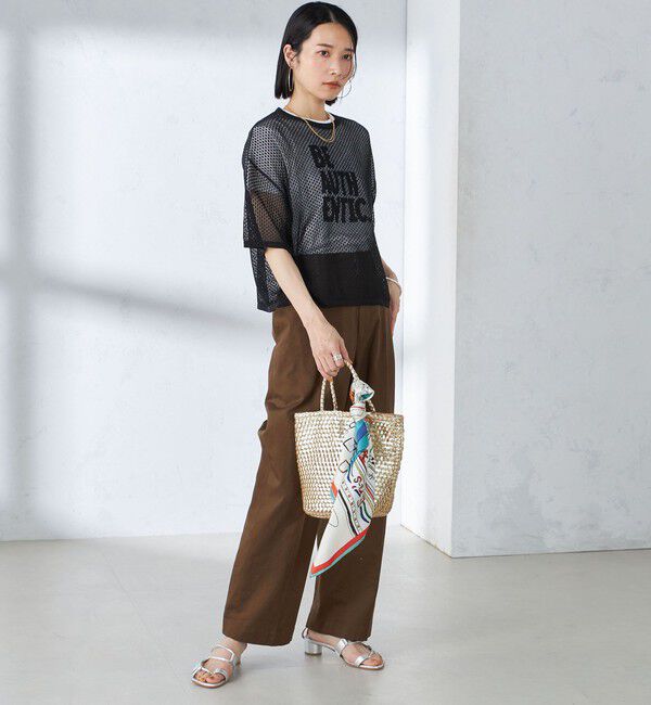 SHIPS for women「〈手洗い可能〉メッシュ編 半袖 ニット プルオーバー」|ニット・セーター|