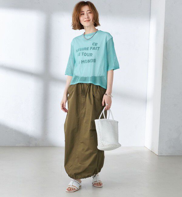 SHIPS for women「〈手洗い可能〉メッシュ編 半袖 ニット プルオーバー」|ニット・セーター|