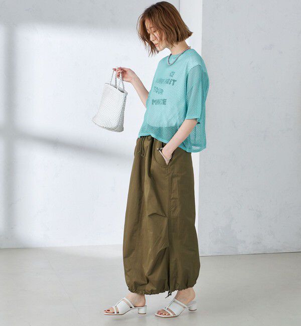 SHIPS for women「〈手洗い可能〉メッシュ編 半袖 ニット プルオーバー」|ニット・セーター|