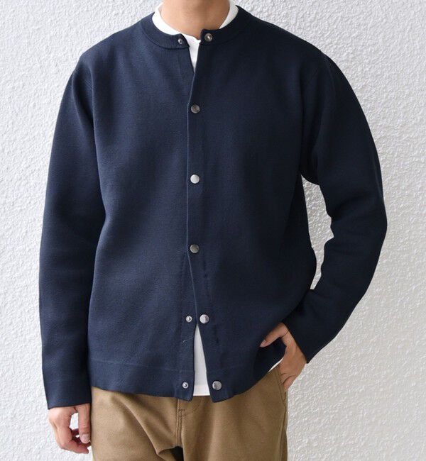 SHIPS any「〈手洗い可能〉ミラノリブ クルーネック カーディガン 26AW◇」|カーディガン|ネイビー