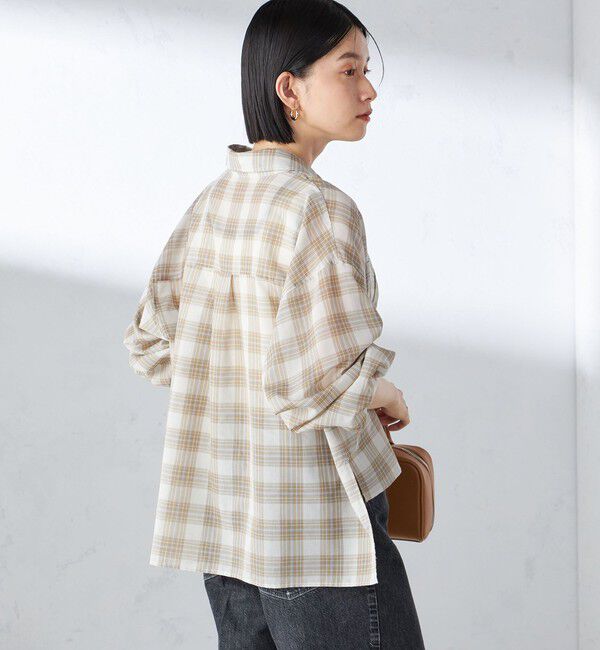SHIPS for women「〈手洗い可能〉シアー チェック ロング スリーブ シャツ」|シャツ・ブラウス|