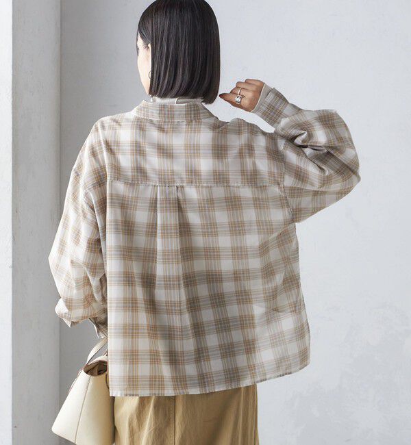 SHIPS for women「〈手洗い可能〉シアー チェック ロング スリーブ シャツ」|シャツ・ブラウス|