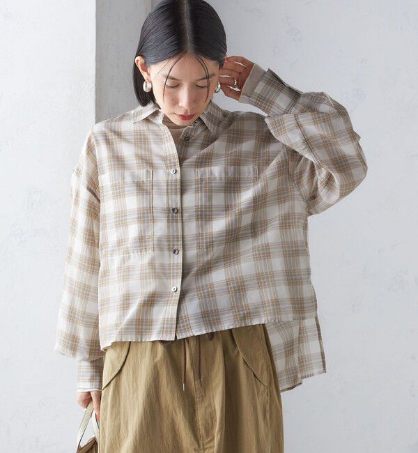 SHIPS for women「〈手洗い可能〉シアー チェック ロング スリーブ シャツ」|シャツ・ブラウス|