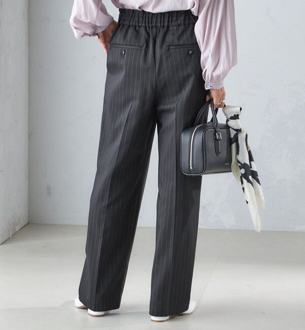 SHIPS for women「〈手洗い可能〉ストライプ ツイル ストレート パンツ」|スラックス|