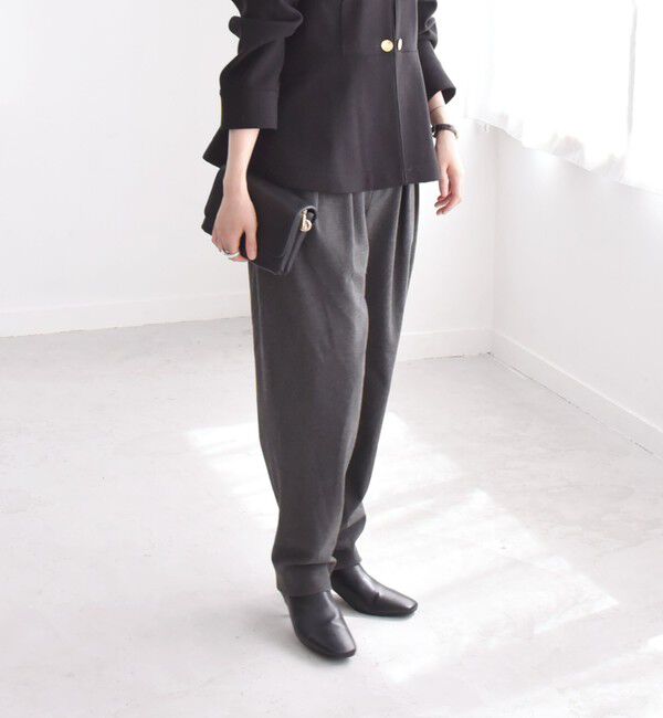 quaranciel「quaranciel:〈洗濯機可能〉ダブル タック ワイドベルト パンツ」|その他|
