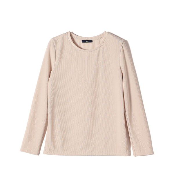 SHIPS for women「〈洗濯機可能〉ストレッチ リブ ロング スリーブ TEE」|Tシャツ・カットソー|ベージュ