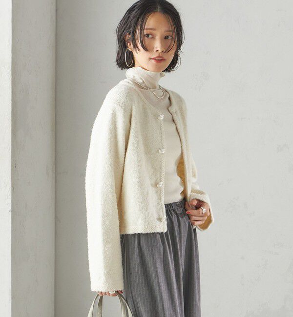 SHIPS for women「〈手洗い可能〉ミックス ツイード ショート ジャケット」|カーディガン|