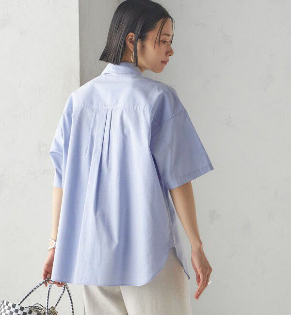 SHIPS for women「〈洗濯機可能〉オックス 刺繍 ショート スリーブ シャツ」|シャツ・ブラウス|