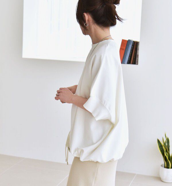 quaranciel「〈洗濯機可能〉ライト ポンチ ハーフスリーブ ドロスト ルーズ TEE」|Tシャツ・カットソー|