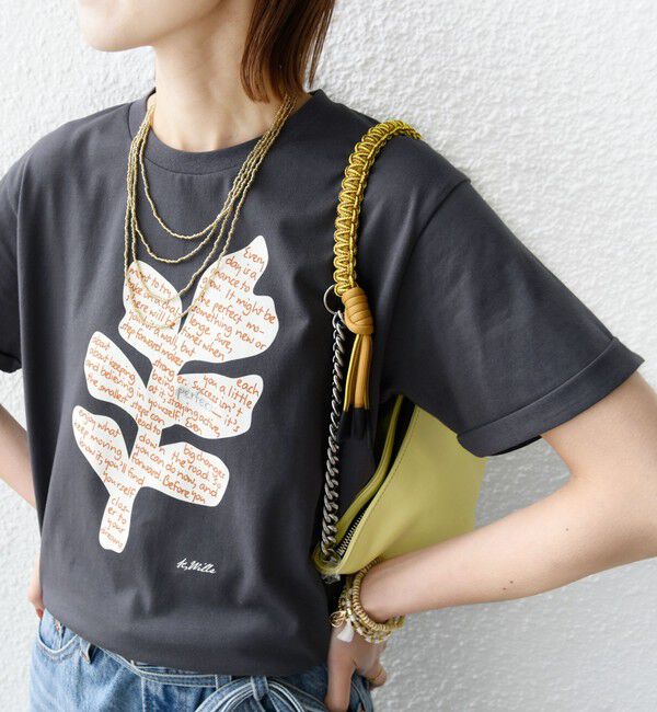 SHIPS for women「【WEB限定】モチーフ 刺繍 プリント TEE」|Tシャツ・カットソー|チャコールグレー