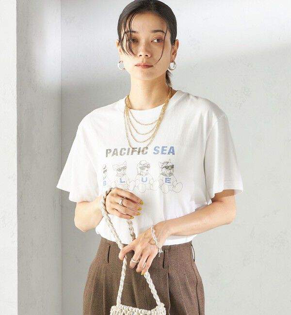SHIPS for women「【SHIPS別注】Odub:〈手洗い可能〉プリント TEE」|Tシャツ・カットソー|