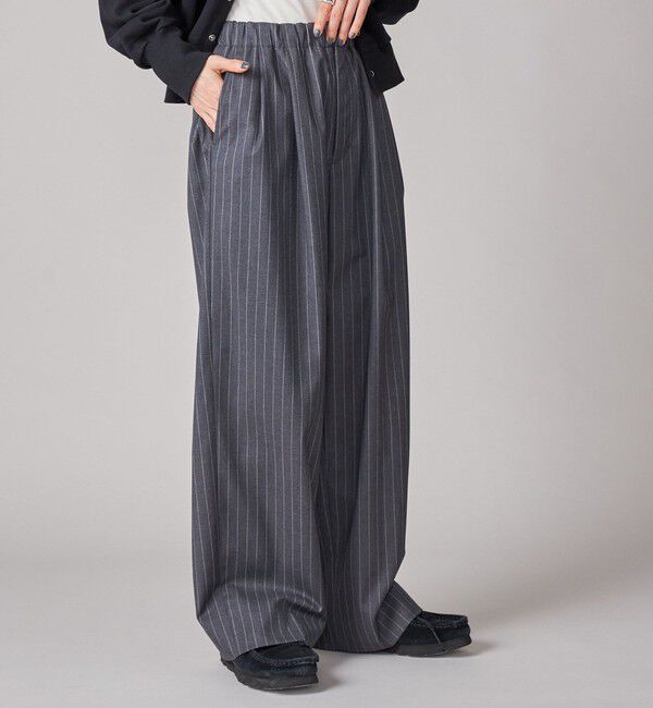 SHIPS for women「SHIPS NINE CASE:〈手洗い可能〉ストライプ イージー パンツ」|その他|