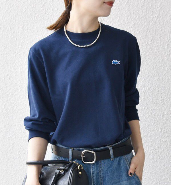 SHIPS any「《一部追加予約》【SHIPS any別注】LACOSTE:〈洗濯機可能〉ピケ クルーネック ロンT 26AW」|Tシャツ・カットソー|