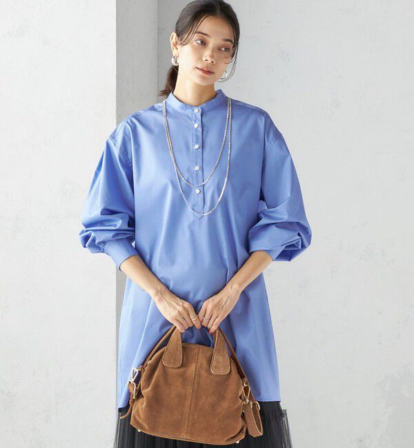 SHIPS for women「〈手洗い可能〉ソリッド バックタック チュニック シャツ」|チュニック|
