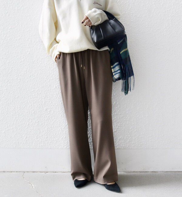 SHIPS for women「〈UVカット/防シワ加工〉梳毛調 ストレッチ ドロスト パンツ」|その他|