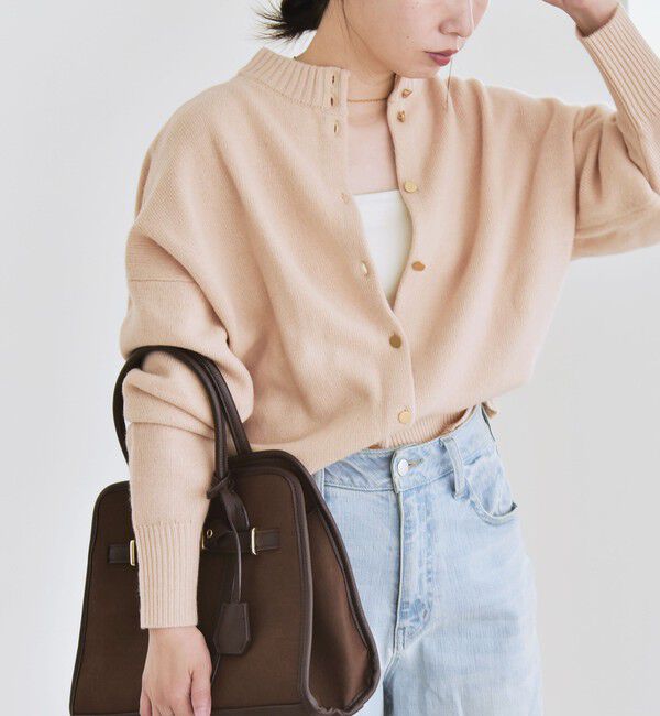 quaranciel「quaranciel: AQUA カシミヤ ミックス 2way ハイネック カーディガン」|カーディガン|