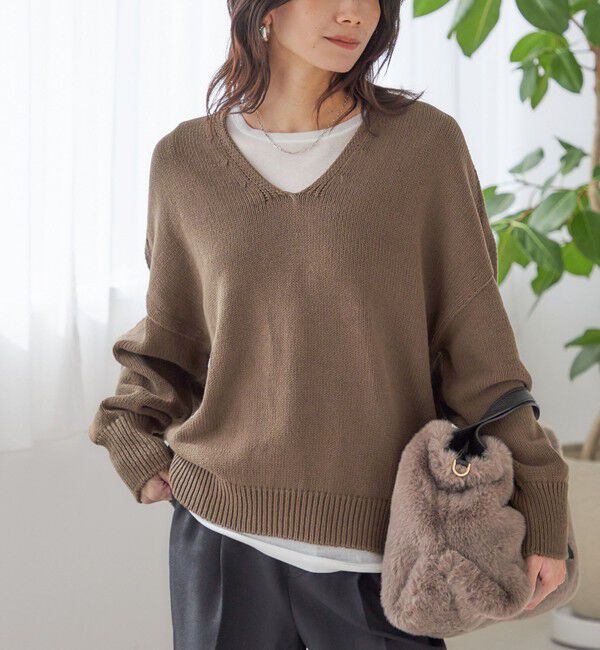 SHIPS for women「〈手洗い可能〉バルキーヤーン プルオーバー」|ニット・セーター|キャメル