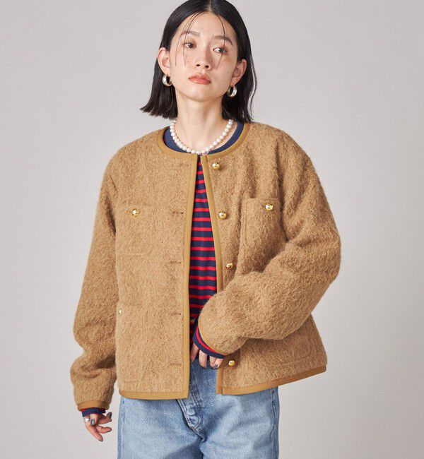 SHIPS for women「SHIPS NINE CASE: ノーカラー ジャケット」|ノーカラージャケット|