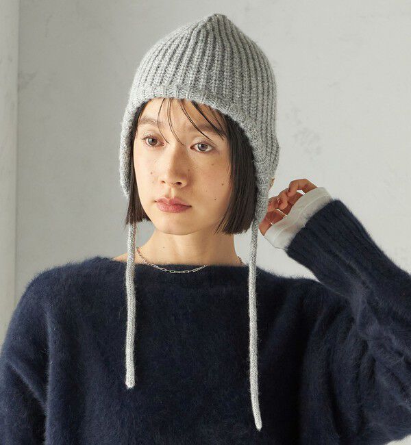 SHIPS for women「perah: ブローチ 付 イヤー フラップ ラメ ニット キャップ」|ニット帽|