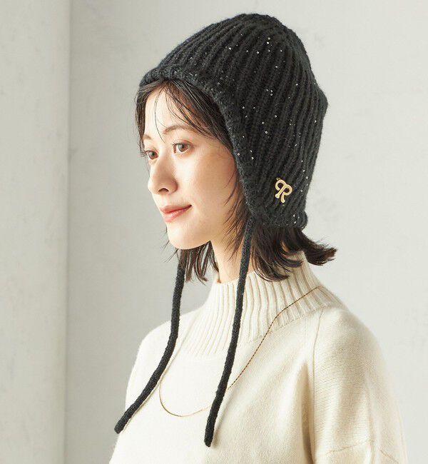 SHIPS for women「perah: ブローチ 付 イヤー フラップ ラメ ニット キャップ」|ニット帽|