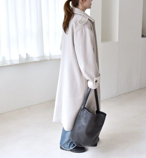 quaranciel「《一部追加予約》PURE WOOL スタンド & ステンカラー ロング コート」|ステンカラーコート|