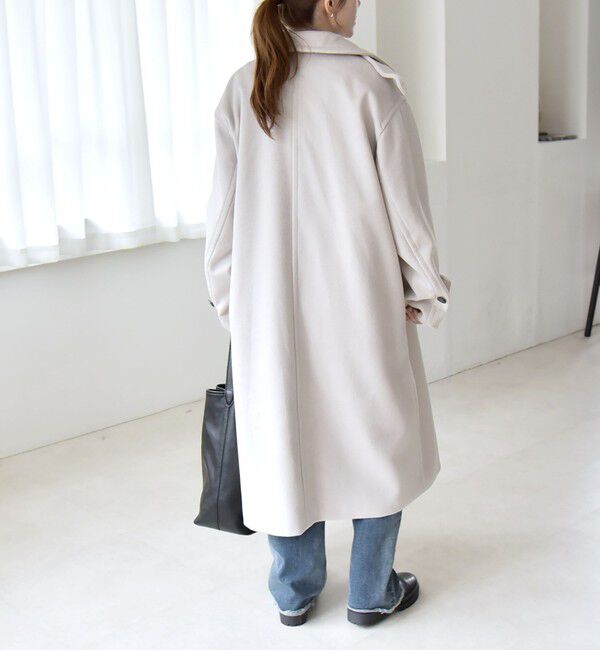 quaranciel「《一部追加予約》PURE WOOL スタンド & ステンカラー ロング コート」|ステンカラーコート|