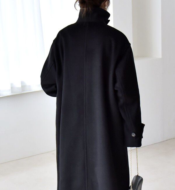 quaranciel「《一部追加予約》PURE WOOL スタンド & ステンカラー ロング コート」|ステンカラーコート|