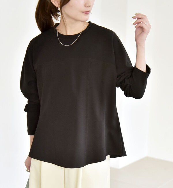 quaranciel「quaranciel:〈洗濯機可能〉カットジョーゼット ドッキング コルセット プルオーバー」|Tシャツ・カットソー|