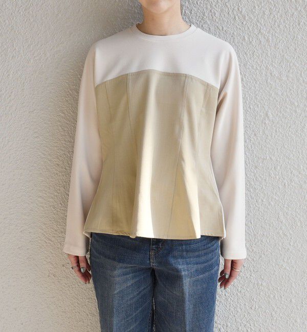 quaranciel「quaranciel:〈洗濯機可能〉カットジョーゼット ドッキング コルセット プルオーバー」|Tシャツ・カットソー|